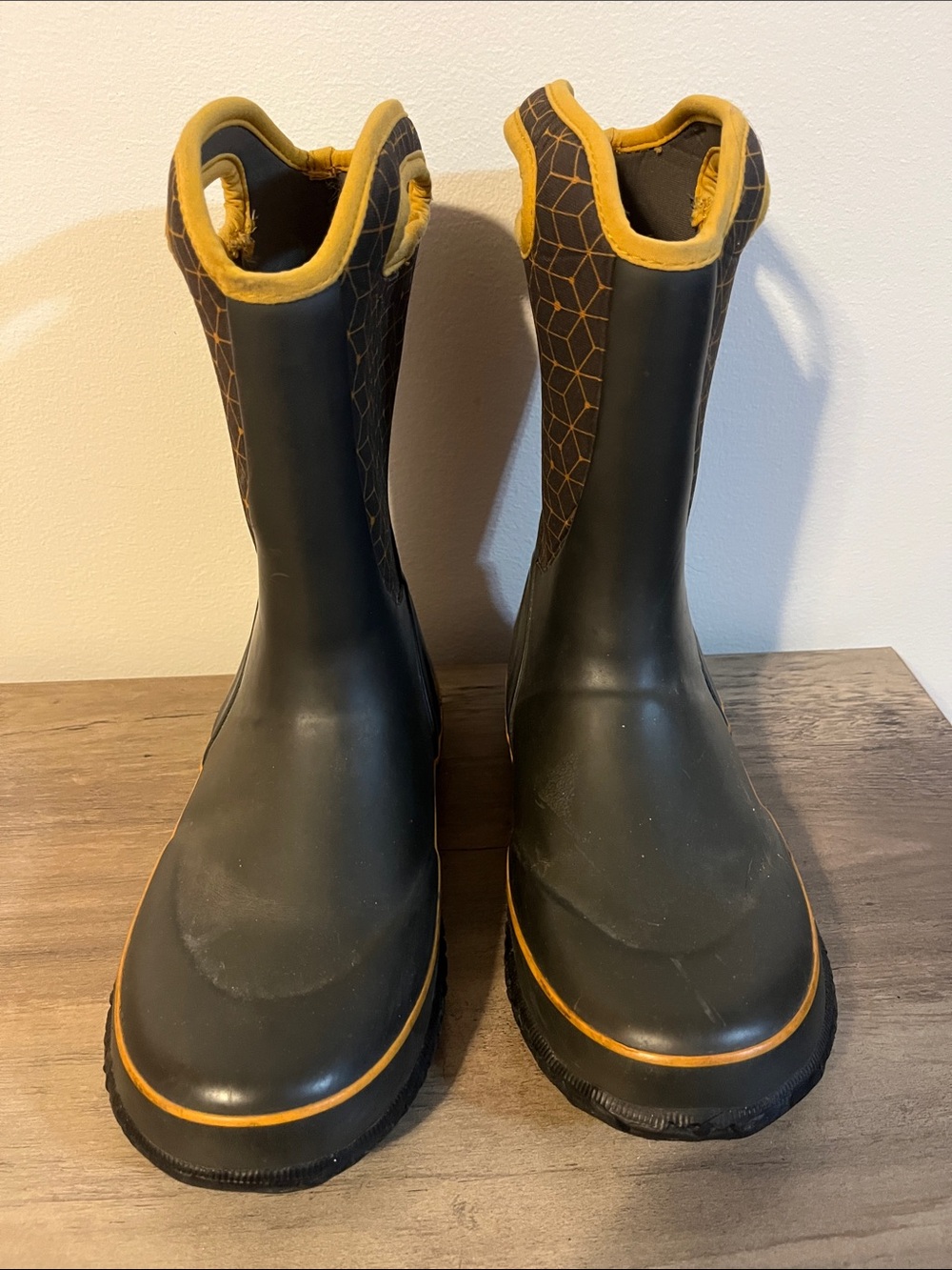 Bogs Kids Black and Yellow Rain & Snow Boots
